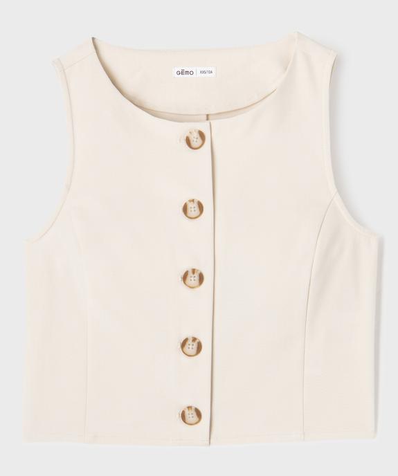 Gilet de costume sans manches fille vue1 - GEMO (JUNIOR) - GEMO