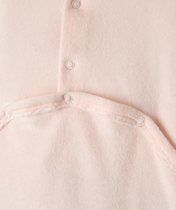 Pyjama dors-bien en velours à motif oursons bébé fille vue3 - GEMO 4G BEBE - GEMO