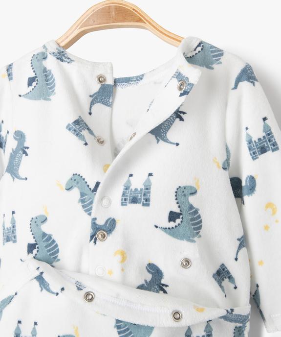 Pyjama en velours à motifs dragons bébé garçon vue2 - GEMO 4G BEBE - GEMO