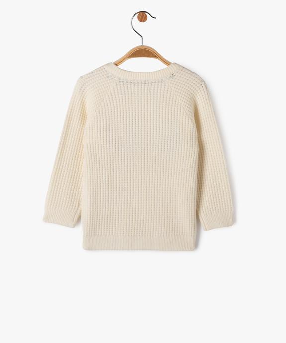 Pull grosse maille douillette et col rond bébé garçon - LuluCastagnette vue3 - LULUCASTAGNETTE - GEMO