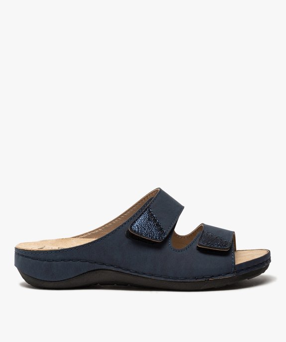 Mules femme confort à brides scratch finitions métallisées vue1 - GEMO (CONFORT) - GEMO
