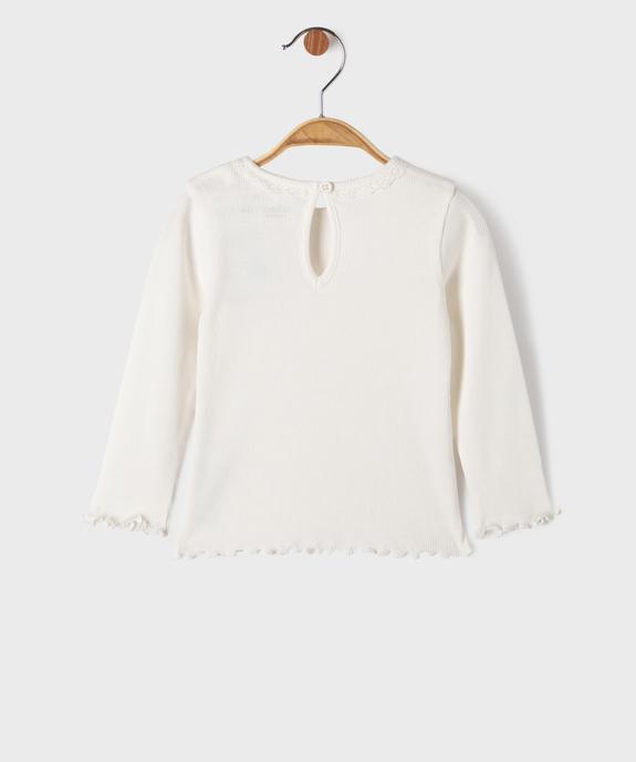 Tee-shirt manches longues avec finitions froncées bébé fille vue4 - GEMO 4G BEBE - GEMO