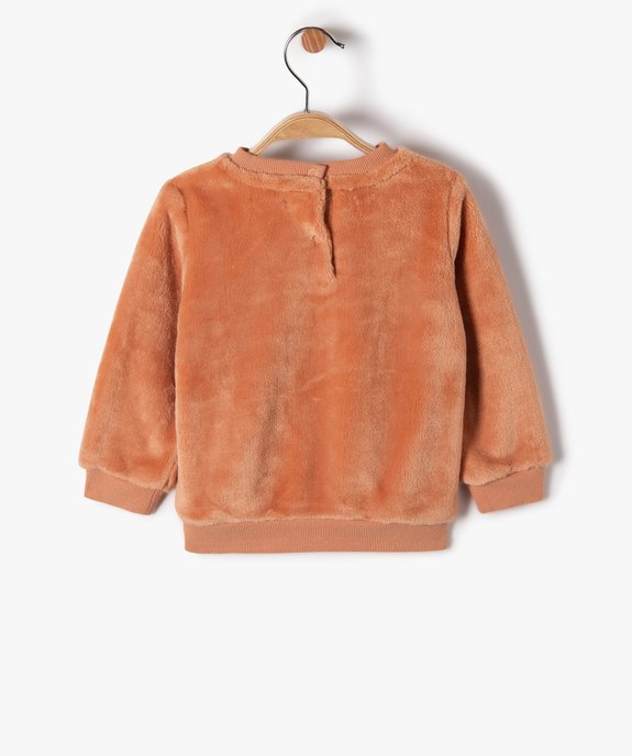 Pull bébé fille en maille peluche avec inscription brodée vue4 - GEMO(BEBE DEBT) - GEMO