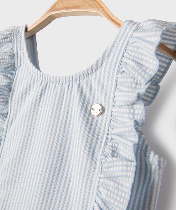 Maillot de bain 2 pièces à rayures et volants bébé fille - LuluCastagnette vue3 - LULUCASTAGNETTE - GEMO