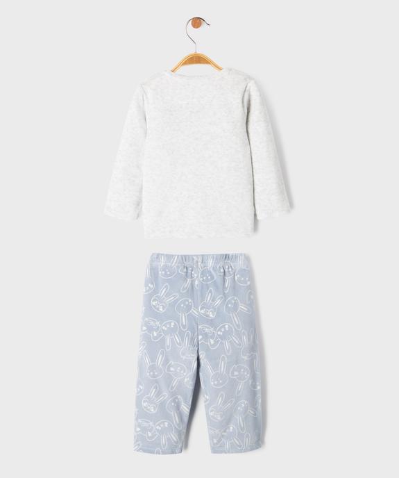Pyjama 2 pièces en velours motifs lapins bébé garçon vue4 - GEMO 4G BEBE - GEMO