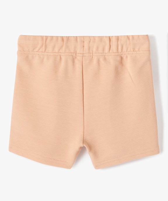 Short bébé en maille côtelée à taille élastiquée vue3 - GEMO(BEBE DEBT) - GEMO
