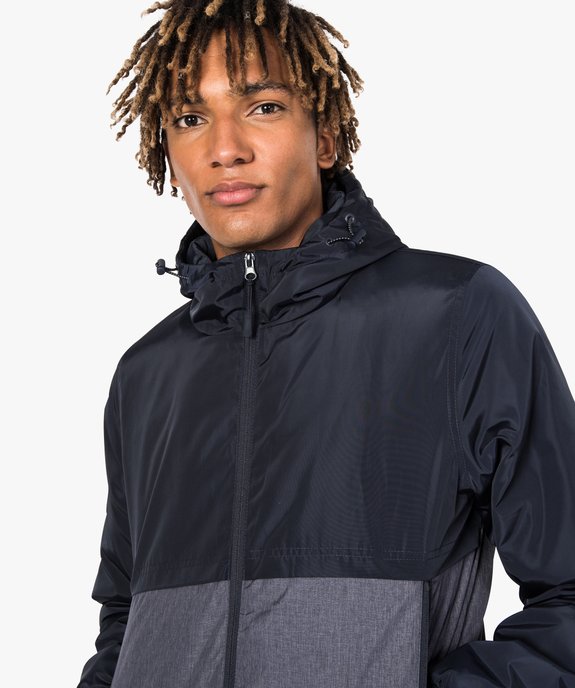 Blouson homme bicolore à capuche vue2 - GEMO (HOMME) - GEMO
