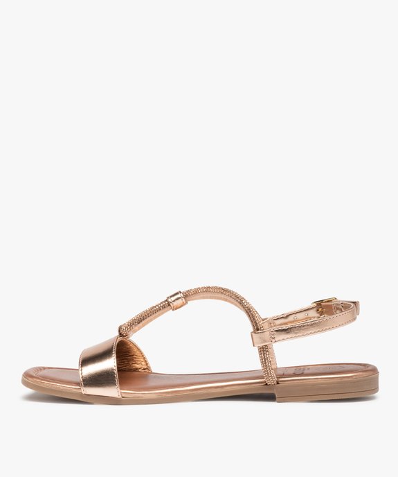 Sandales femme scintillantes avec bride à strass vue3 - GEMO (CASUAL) - GEMO