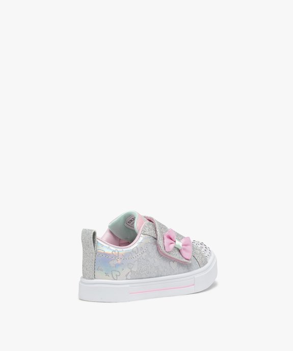 Baskets fille à paillettes avec bout lumineux - Skechers vue4 - SKECHERS - GEMO