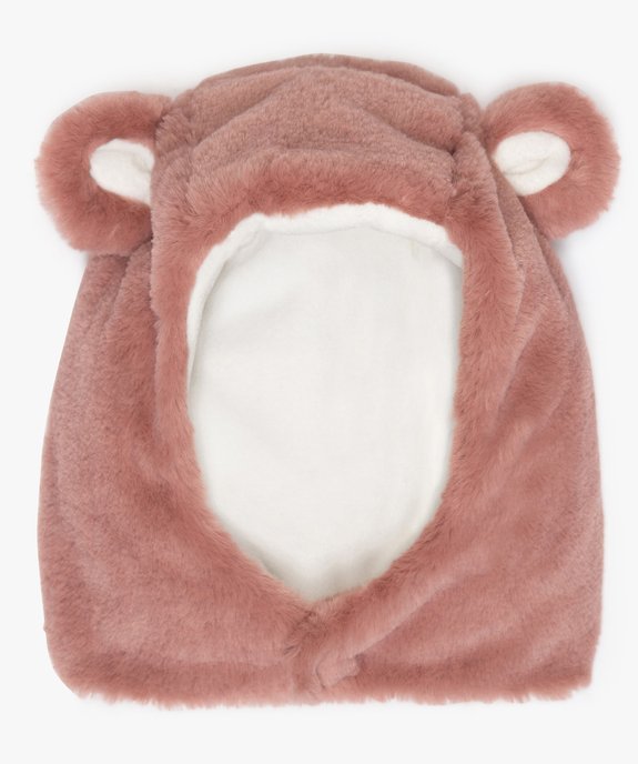 Capuche fille en peluche avec doublure polaire vue1 - GEMO (ENFANT) - GEMO