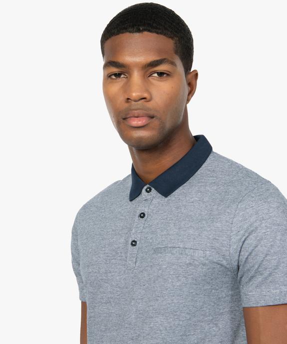 Polo homme à manches courtes à fines rayures vue2 - GEMO (HOMME) - GEMO