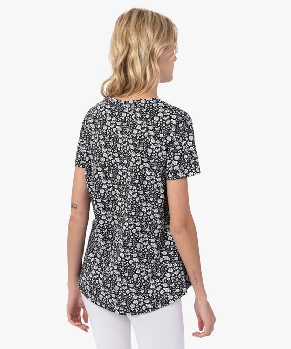 Tee-shirt femme imprimé à manches courtes vue3 - GEMO(FEMME PAP) - GEMO