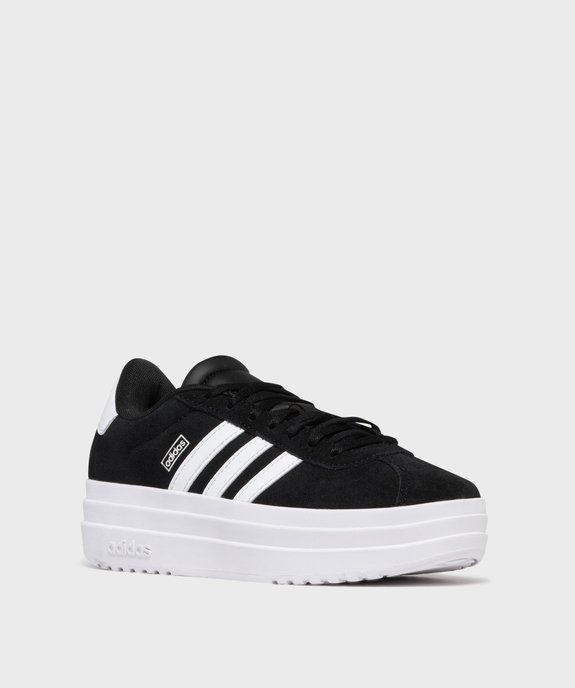 Baskets basses en cuir suédé à semelle plateforme VL Court Bold femme - Adidas vue2 - ADIDAS - GEMO