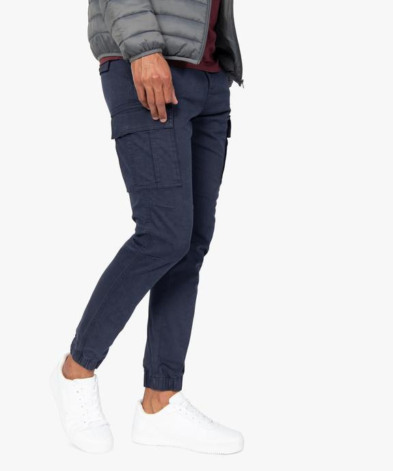Pantalon homme cargo multipoche au coloris unique vue1 - GEMO (HOMME) - GEMO