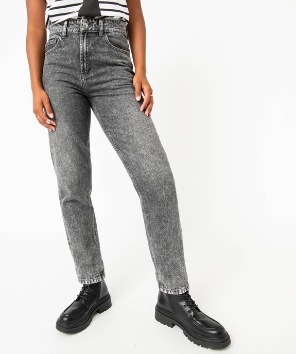 Jean large taille haute coloris délavé femme vue6 - GEMO(FEMME PAP) - GEMO