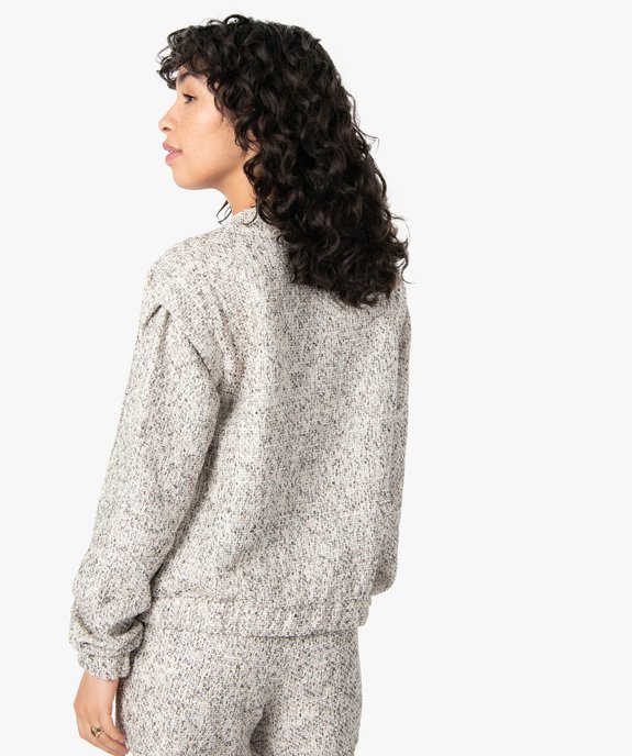 Veste femme en maille aspect tweed avec fil pailleté vue3 - GEMO(FEMME PAP) - GEMO