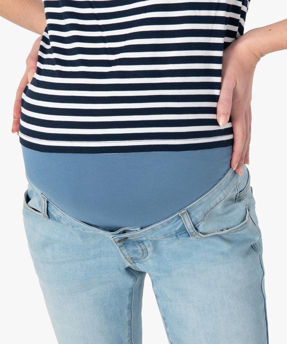 Jean de grossesse slim 4 poches avec bandeau jersey vue2 - GEMO (MATER) - GEMO