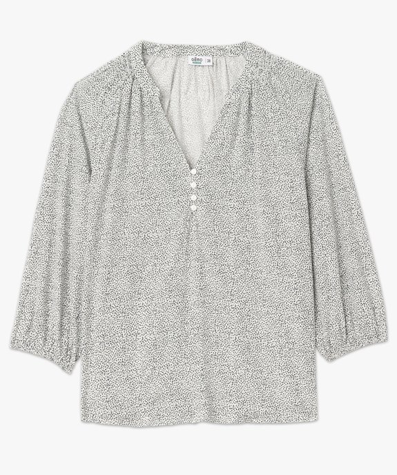 Blouse fluide imprimée à manches 3/4 femme vue4 - GEMO 4G FEMME - GEMO