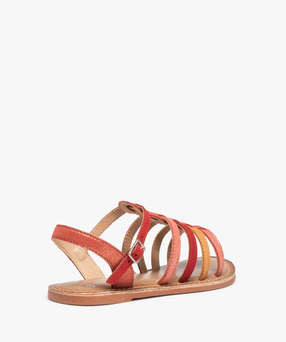Sandales fille style spartiates multicolores cuir brillant vue4 - GEMO (ENFANT) - GEMO