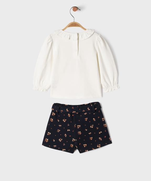 Ensemble 2 pièces tee-shirt et short bébé fille - LuluCastagnette vue3 - LULUCASTAGNETTE - GEMO