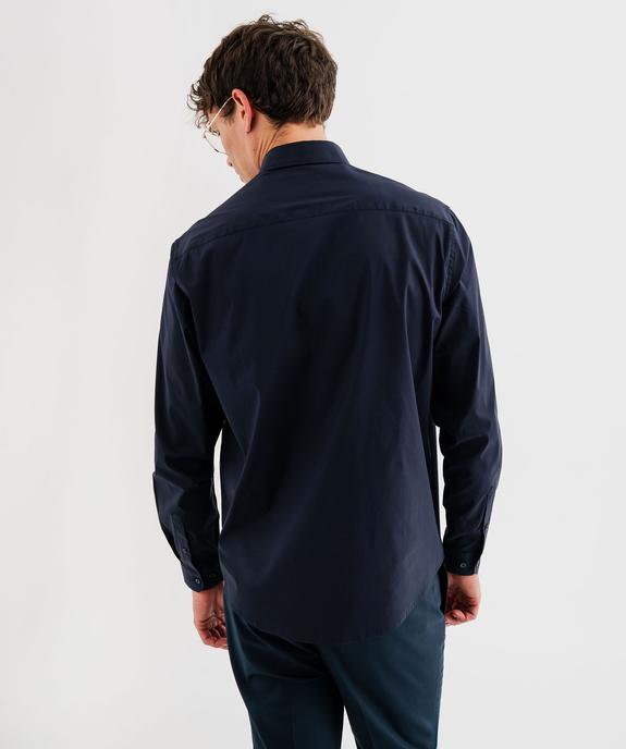Chemise manches longues coupe droite en coton stretch homme vue3 - GEMO 4G HOMME - GEMO