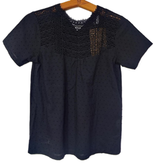 Blouse en coton avec décolleté en dentelle femme vue1 - GEMO(FEMME PAP) - GEMO