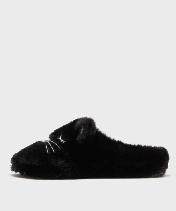 Chaussons fourrés forme mules à motif et détails en relief femme vue3 - GEMO(HOMWR FEM) - GEMO