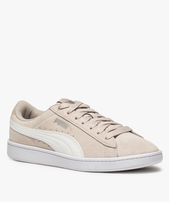 Baskets femme bicolores avec dessus en cuir velours – Puma vue2 - PUMA - GEMO