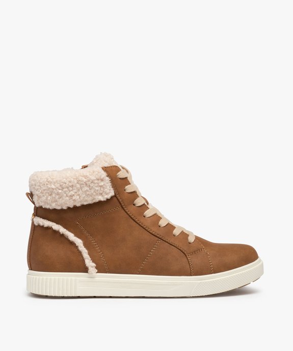 Baskets femme mid-cut unies à col sherpa vue1 - GEMO (SPORTSWR) - GEMO