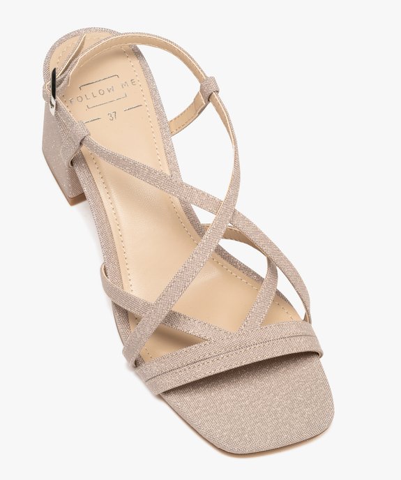 Sandales pailletées à talon biseauté femme  vue5 - FOLLOW ME - GEMO