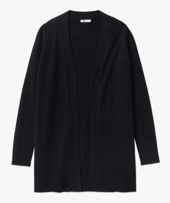 Gilet long en maille fine porté ouvert femme vue4 - GEMO(FEMME PAP) - GEMO
