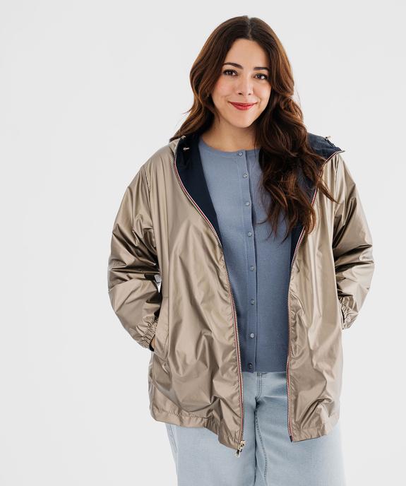 Blouson déperlant à capuche réversible femme grande taille vue6 - GEMO 4G GT - GEMO