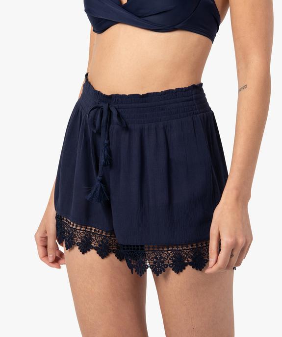 Short de plage avec finitions brodées femme vue1 - GEMO 4G FEMME - GEMO