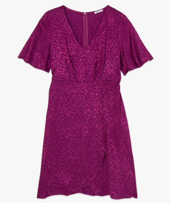 Robe femme à manches courtes avec motifs scintillants ton sur ton vue4 - GEMO(FEMME PAP) - GEMO