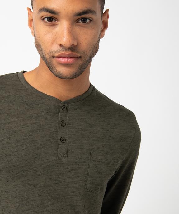 Tee-shirt à manches longues et col tunisien homme vue5 - GEMO 4G HOMME - GEMO