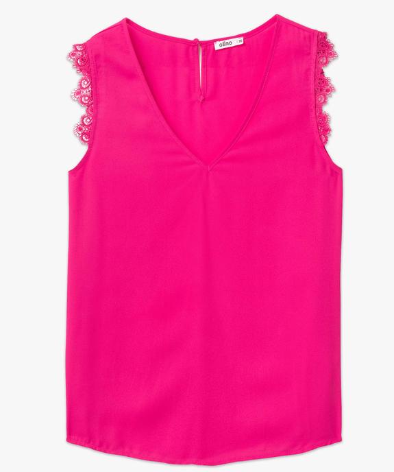 Blouse femme sans manches en crêpe et dentelle vue4 - GEMO(FEMME PAP) - GEMO