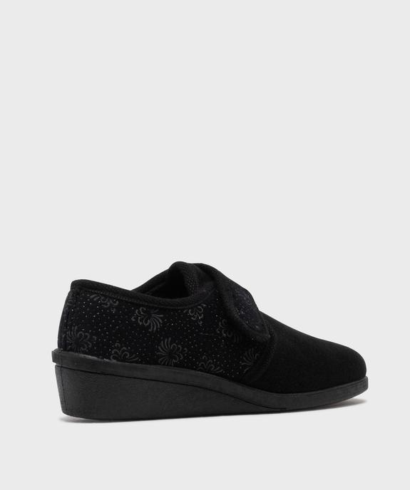 Chaussons confort en velours avec fermeture scratch femme vue5 - G'FLEX GEMO FOR GOOD - GEMO