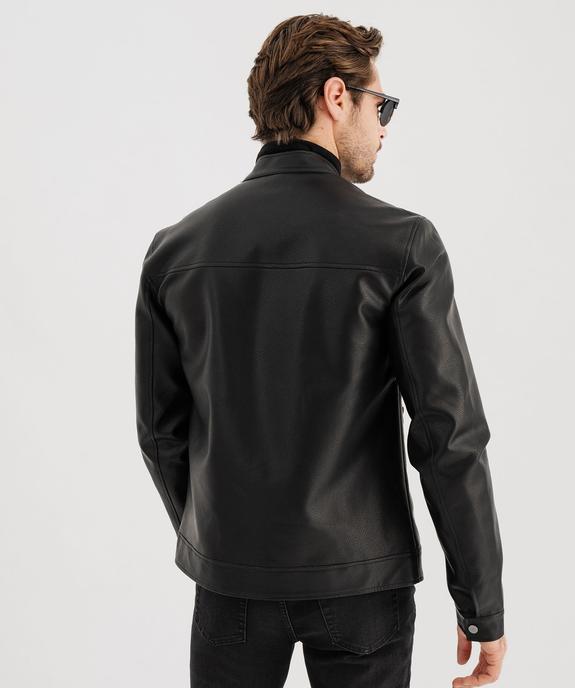 Blouson en cuir imitation avec fermeture zippée homme vue3 - GEMO (HOMME) - GEMO
