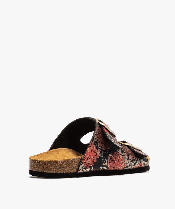 Mules femme à talon plat et double bride à boucle vue4 - GEMO (CASUAL) - GEMO