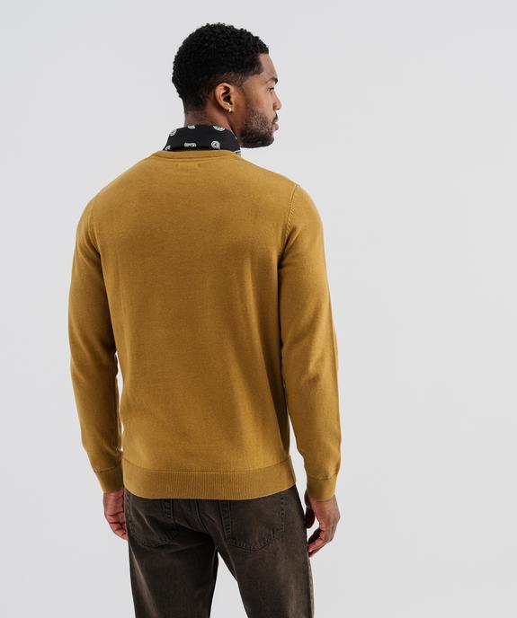 Pull en coton en maille fine à col rond homme  vue3 - GEMO (HOMME) - GEMO