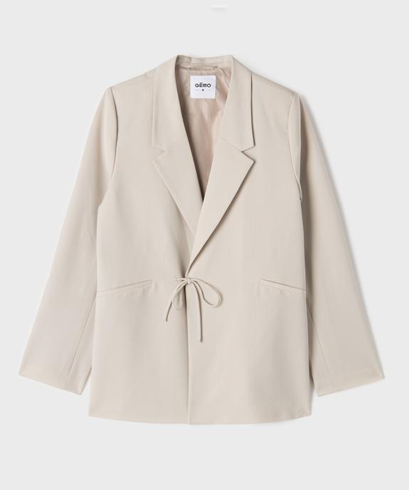 Veste blazer avec fermeture liens à nouer fille vue2 - GEMO (JUNIOR) - GEMO