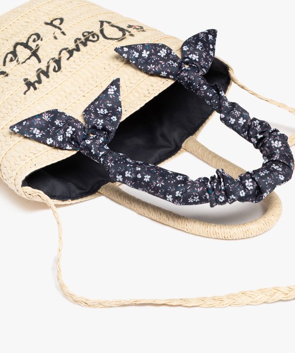 Sac en paille à anse décorée et bandoulière tressée fille vue5 - GEMO (ENFANT) - GEMO