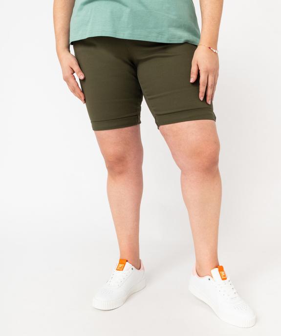 Bermuda à revers en coton stretch femme grande taille vue1 - GEMO 4G GT - GEMO