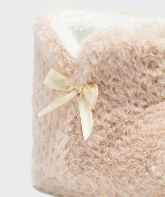 Chaussons montants en fourrure imitation et paillettes femme vue6 - GEMO 4G FEMME - GEMO