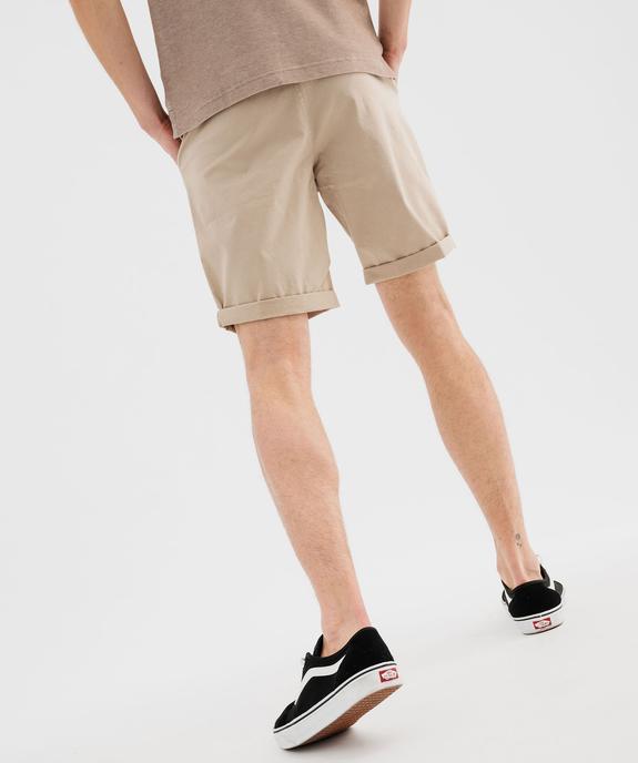 Bermuda chino en coton stretch homme vue3 - GEMO (HOMME) - GEMO