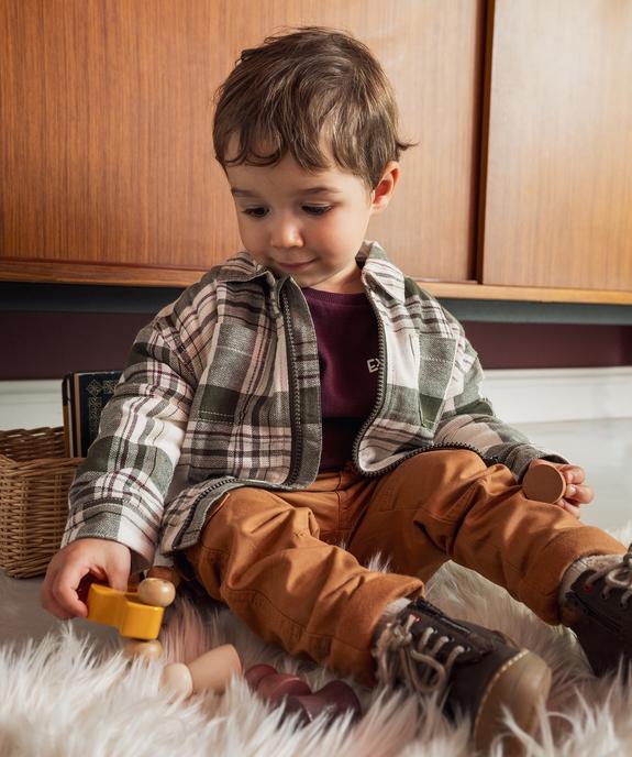 Chemise à carreaux zippée doublée polaire bébé garçon vue6 - GEMO(BEBE DEBT) - GEMO