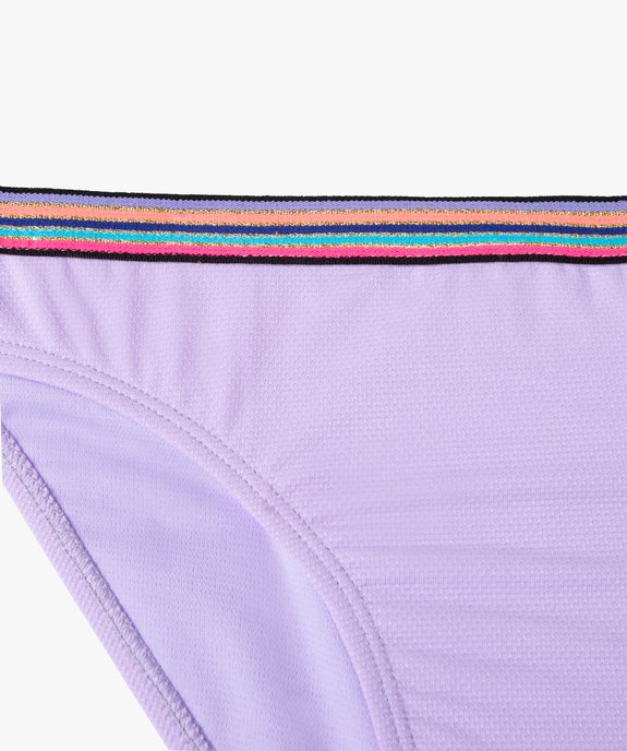 Slip de bain fille avec ceinture multicolore et pailletée vue2 - GEMO (JUNIOR) - GEMO