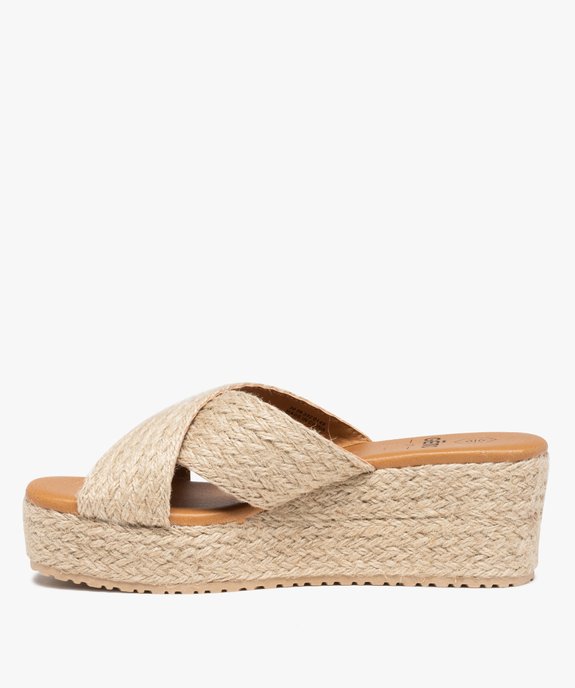 Mules femme plateforme à brides en corde tressée vue4 - GEMO(URBAIN) - GEMO