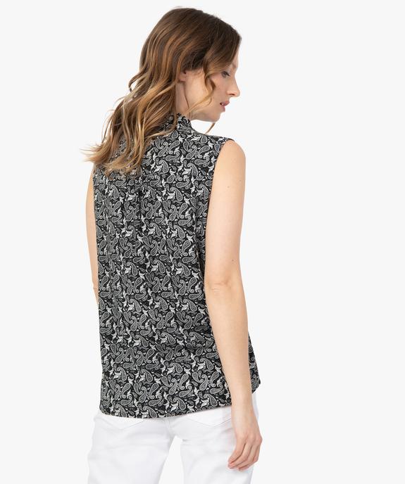 Chemise sans manches imprimée avec nœud dans le bas femme vue3 - GEMO 4G FEMME - GEMO