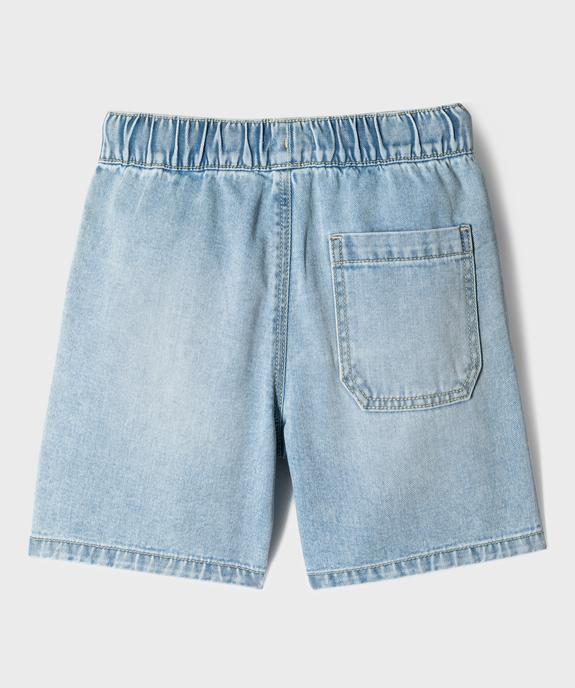 Bermuda en jean à taille élastiquée garçon vue4 - GEMO (ENFANT) - GEMO